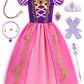 Relarliya Princess Dress For Girls Kids Princess Costume Cosplay Birthday Party Halloween Christmas Outfit 5-6Y
