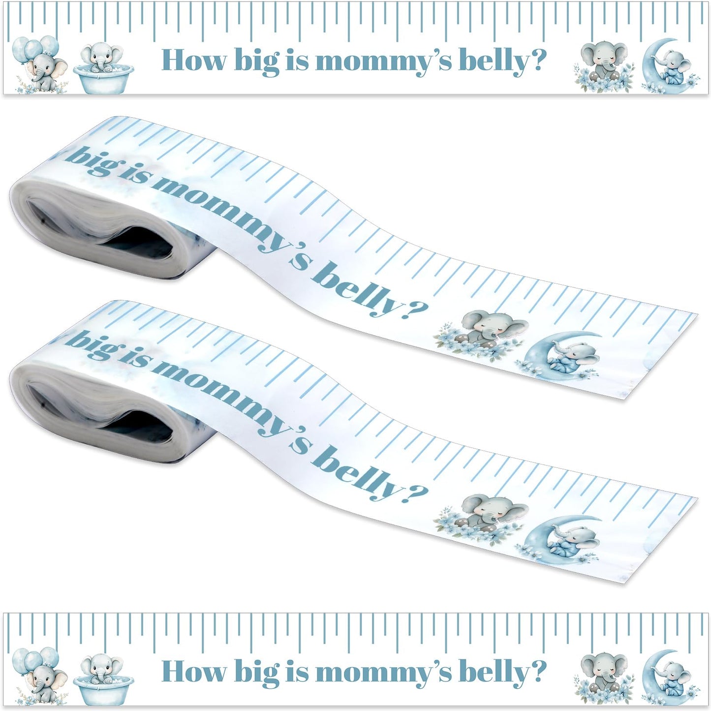 Coume 2 Rolls Baby Shower Measuring Tape 2 Inch x 150 Feet Tummy Measure Belly Game Tape for Baby Shower Party Favors and Suppli