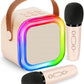 Mini Karaoke Machine For Kids,Girl Toys,Karaoke Microphone Wireless For Kids,Gifts For 4,5,6,7,8,9,10 Year Old Girl Toys (Beige)