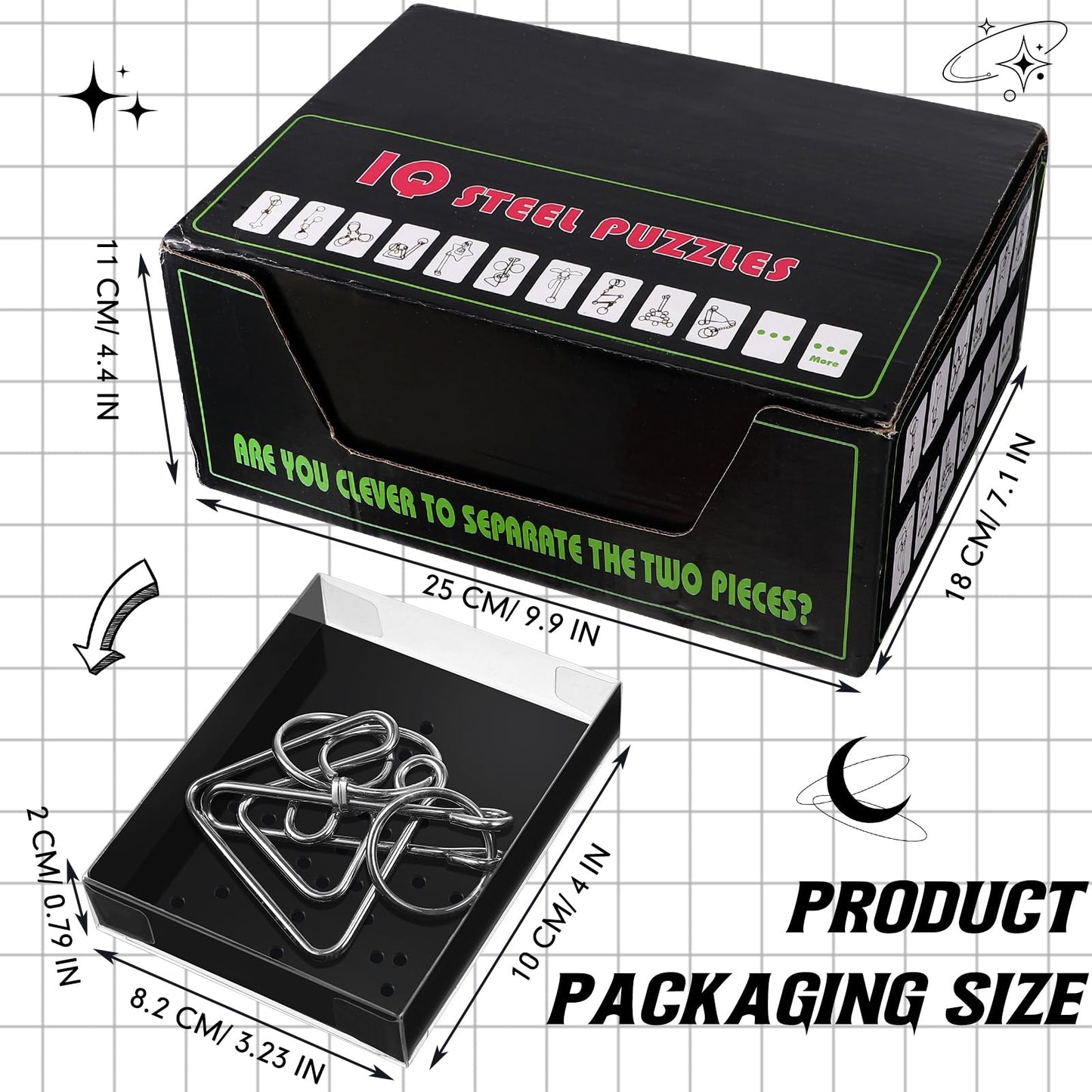 Yilloog 24 Packs Large Metal Puzzle Bulk Iq Wire Metal Puzzles With Paper Box Gift Package Educational Puzzle Toys Valentine Gif
