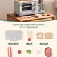 ROBUD Toddler Kitchen Playset - Wooden Breakfast Set with Coffee Maker, Toaster, Griddle, Play Food - Realistic Pretend Play App
