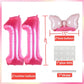 Kwuz 40 Inch Pink Number 11 Balloon - Aluminum, Mini Bow, Perfect for Girls 11th Birthday Party Decorations, Cowgirl Theme