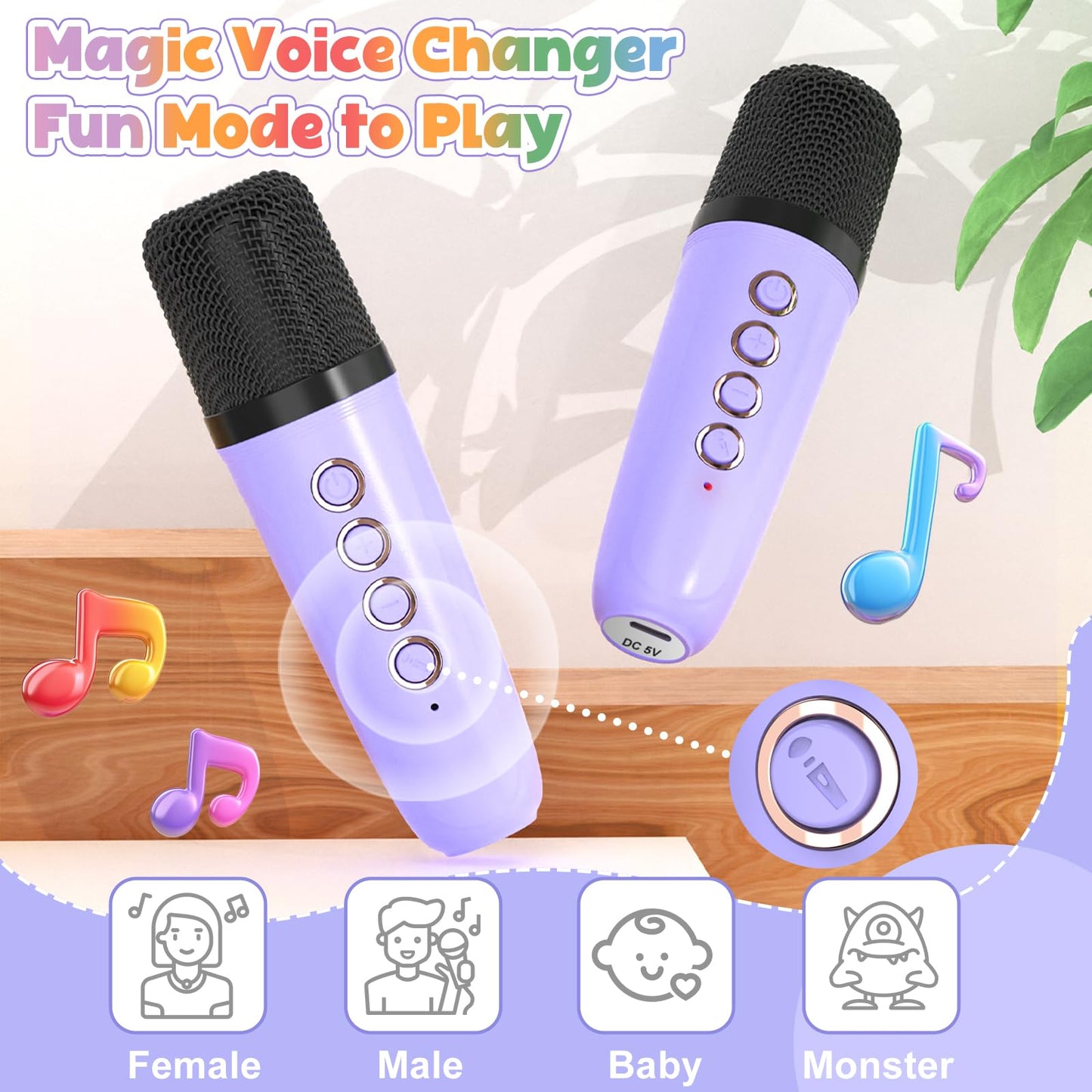 Flueston Mini Karaoke Machine For Kids Adults, Portable Bluetooth Speaker With Wireless Microphone, Birthday Kids Gifts Toys For