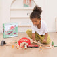 Giant Bean Forest Theme Wooden Train Set For Toddler- 36Pcs Expandable & Changeable Wooden Train Tracks Toy, For Kids Boys And G