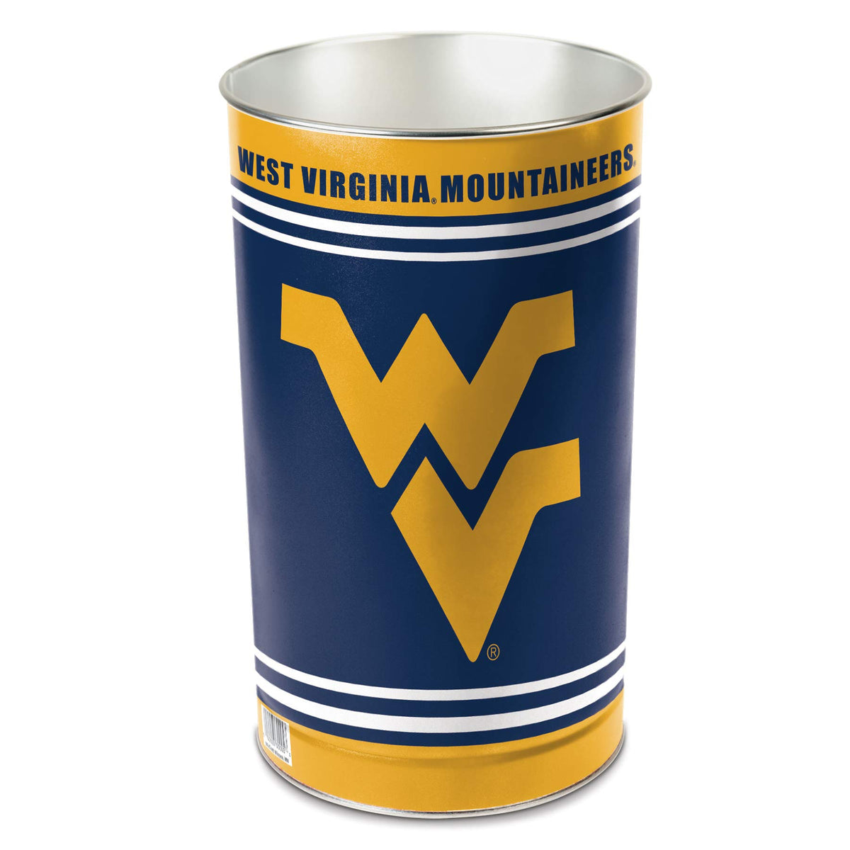 Wincraft NCAA 9807913 West Virginia University Wastebasket Tapered, 15 H