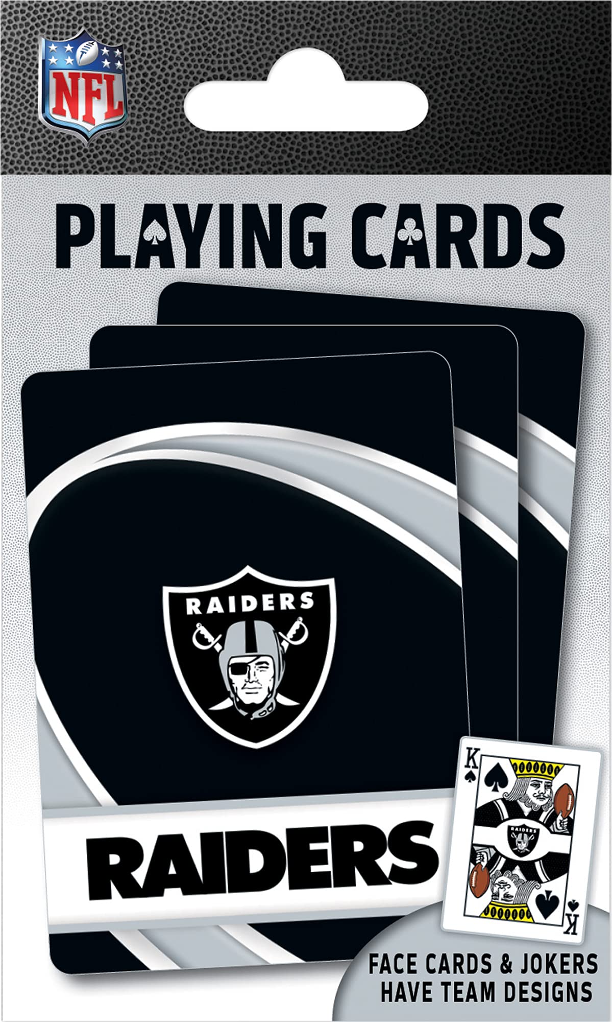 Masterpieces - Nfl Playing Cards, Officially Licensed Las Vegas Raiders Football Deck, Family Games For Adults And Kids, Standard Index