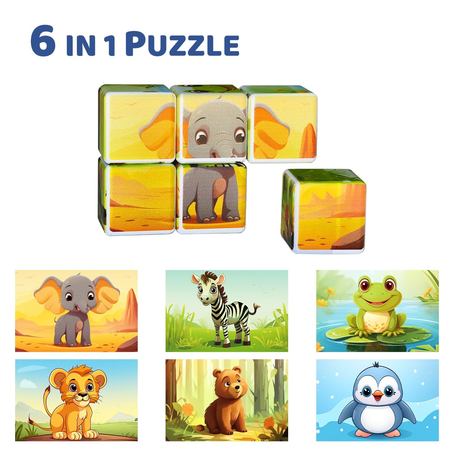 Pairez Toys 3D Magnetic Cubic Jigsaw Puzzle Toys For Toddlers, Large Building Blocks Cubes 1.65 Inches, Sensory & Montessori Toys For Kids 3-5