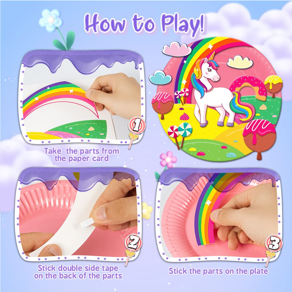 V-Opitos Arts and Crafts Kits for Kids, 12 Pack Paper Plate Crafts for Toddlers Age of 2, 3, 4, 5 Years Old, Fun Preschool Class