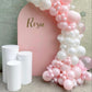 Pink And White Balloons, 12 Inch Pink White Metallic Chrome Pink Confetti Pink Latex Balloons With Ribbon Pink White Party Ballo