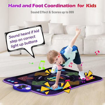 Dance Mat For 3-12 Year Old Girls & Boys - Birthday Gifts For 4 5 6 7 8 Year Old Girl - Girl Toys For Ages 4-5 6-7 - Electronic
