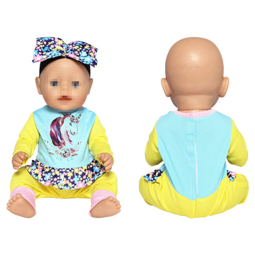 Sotogo 5 Sets Baby Doll Clothes Outfits Jumpsuits With Hats For 14 To 17 Inch Baby Doll, 43Cm New Born Baby Doll, American 18 Inch Doll Clothes And Accessories