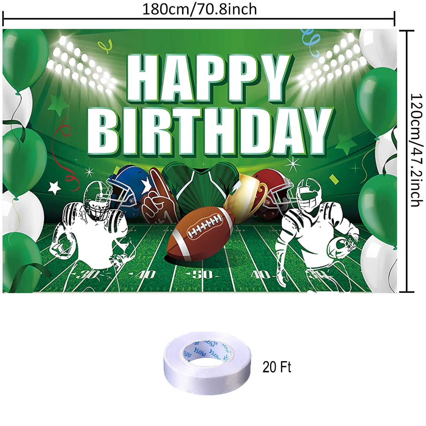 Football Birthday Party Decoration Football Happy Birthday Backdrop Photo Background Banner Poster For Football Party Decoration