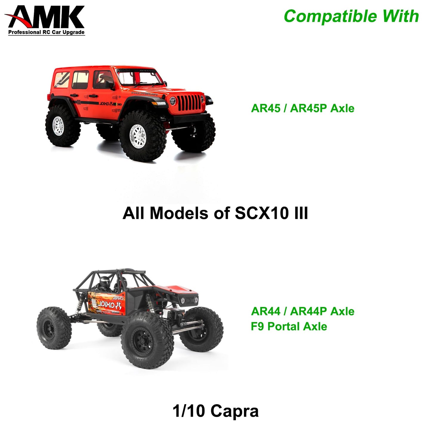AMK 2 Sets Metal SCX10 III Bevel Gear, Ring Pinion Gear Set, -27% 8T-33T 1/10 Capra Underdrive Differential Axle Gears for RC Cr