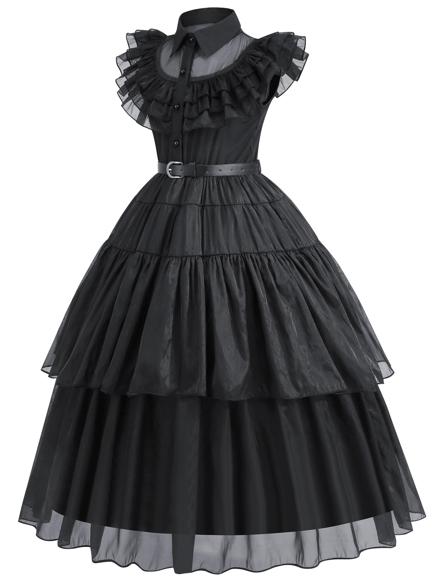 knemmy Black Costume Dress for Girls Kids Toddler Birthday Halloween Cosplay Outfit Black Party Dress (4T-4/110)