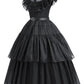 Knemmy Black Costume Dress For Girls Kids Toddler Birthday Halloween Cosplay Outfit Black Party Dress (10-12/150)