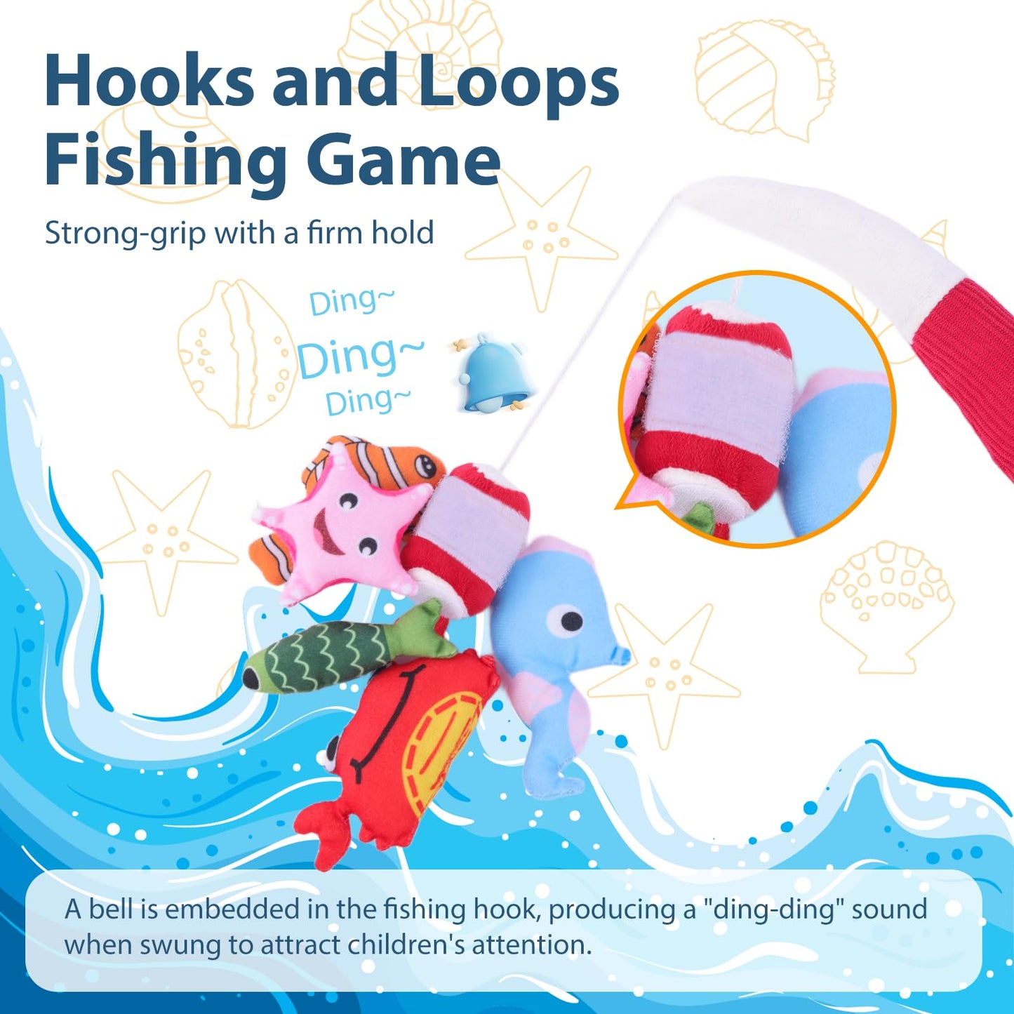 Envyvip Toddler Toy Montessori Toys For 1 Year Old Baby Boy Girl Birthday Gift, 22Pcs Cloth Fishing Game Learning Toys For Toddl