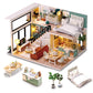 Gudoqi Diy Miniature Dollhouse Kit, Tiny House Kit With Furniture And Music, Miniature House Kit 1:24 Scale, Great Crafts Gift For Birthday Christmas, Comfortable Life
