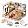 Gudoqi Diy Miniature Dollhouse Kit, Tiny House Kit With Furniture And Music, Miniature House Kit 1:24 Scale, Great Crafts Gift For Birthday Christmas, Comfortable Life