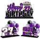 Lingteer Happy 27Th Birthday Purple Acrylic Table Topper Centerpieces Set - Cheers To 27 Years Old Birthday 27Th Bday Party Gift Decorations.
