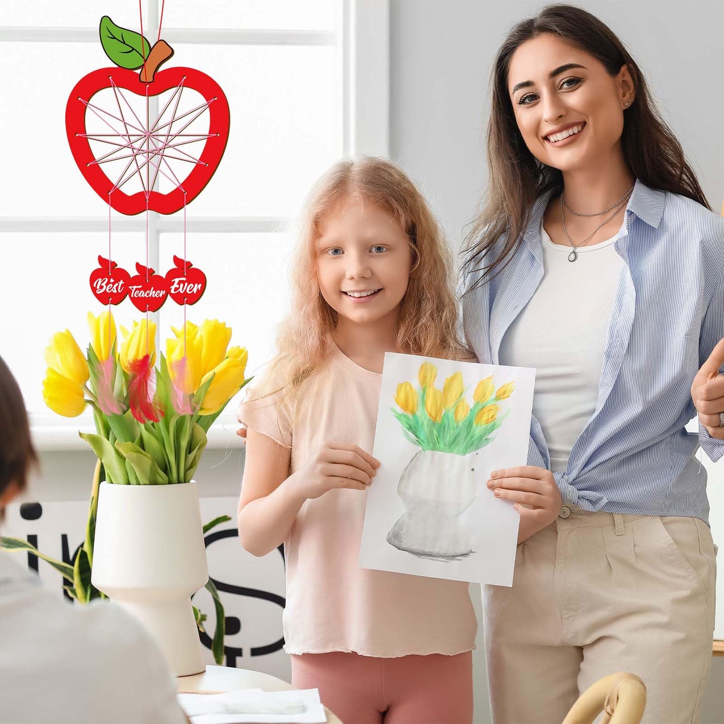Fennoral 6 Pack Teacher Appreciation Dream Catcher Craft Kit For Kids Paint You Own Apple Dream Catcher Diy Coloring Wooden Art