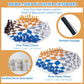 Three Or Four Players Chess Set:A Leather Game Mat + 4 Packs Of Pieces (64 Pieces) + 1 Game Manual + A Drawstring Storage Bag. A Strategy Chess Game For 2-4 Players
