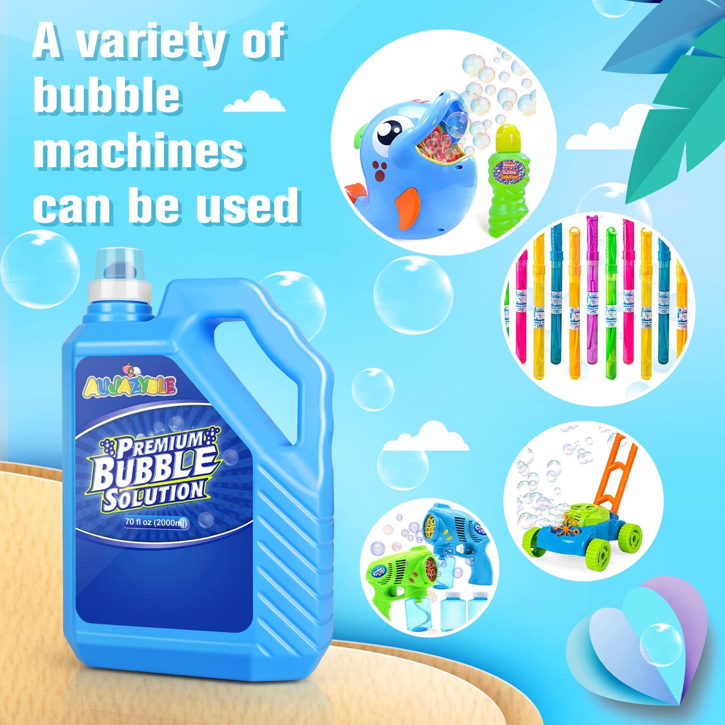 Bubble Solution Refill 70 Oz | Pre-Mix Premium Bubble Refill Solution No Measuring Required | Bubbles For Kids | Bubbles Refills