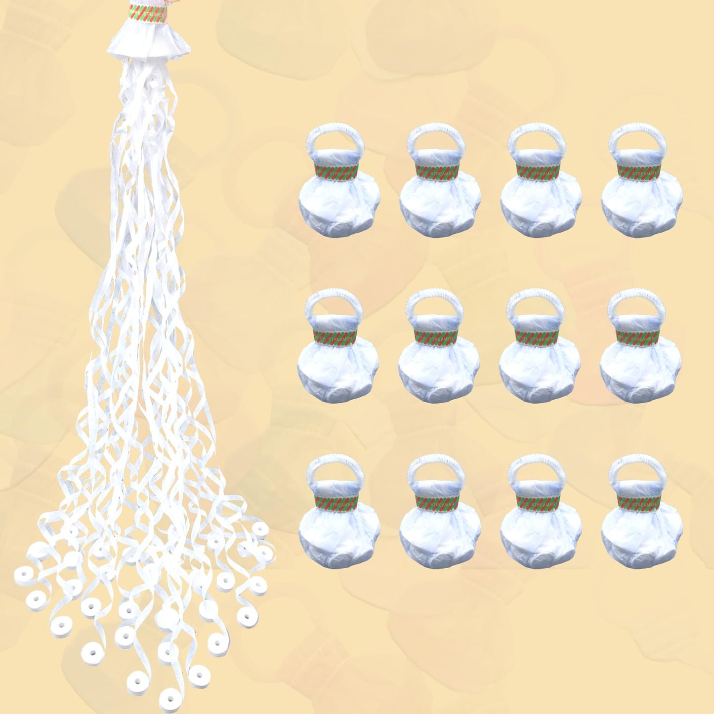 12 Pack Streamer Poppers, No Mess Confetti Poppers,No Mess Streamers Easy to Clean Handheld Streamer Cannon,Ideal for Celebratio
