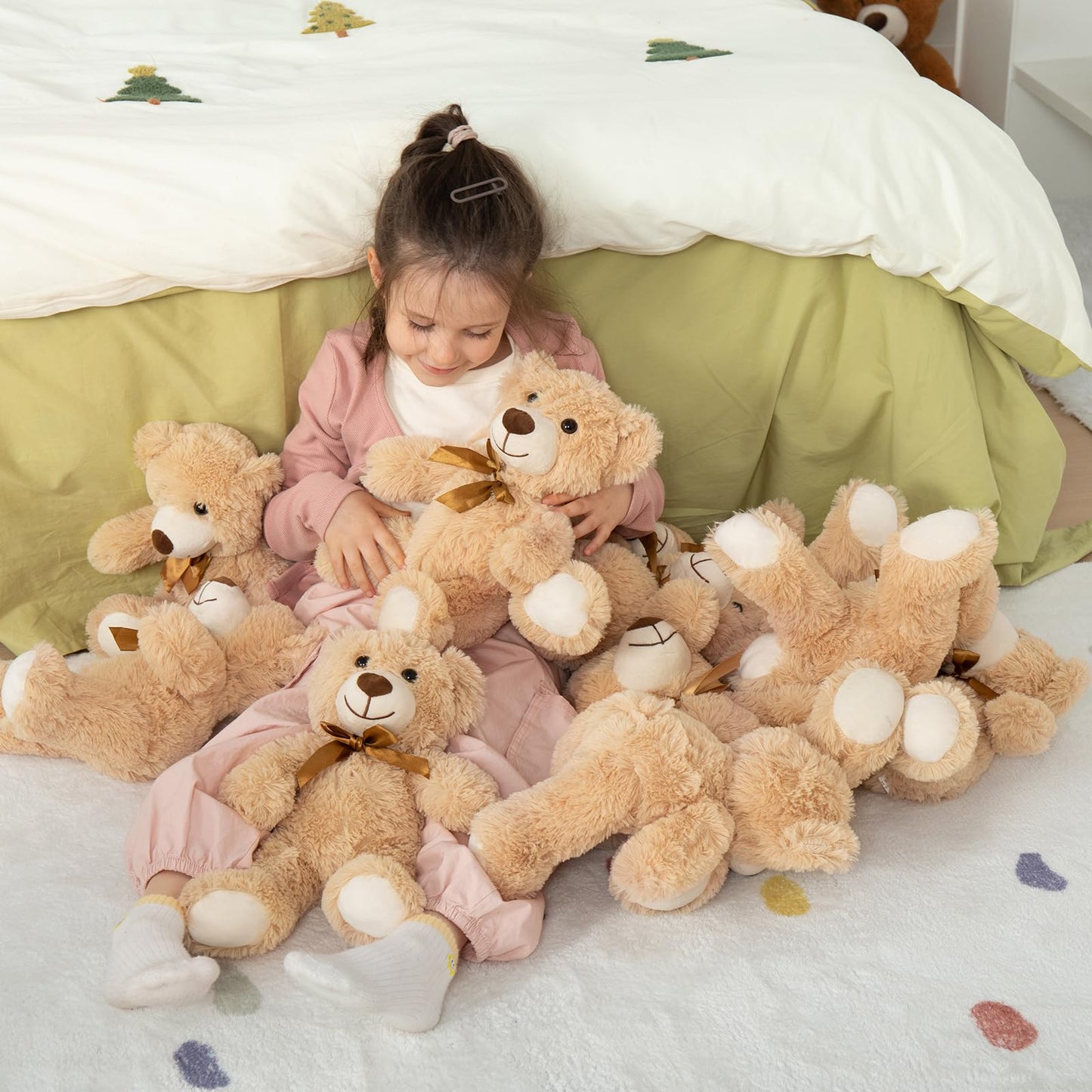 Maogolan Bulk Teddy Bear Baby Shower, 48 Packs Small Teddy Bear Stuffed Animals In Bulk,13.5 '' Small Stuffed Bears Plush For We