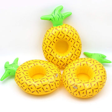 Inflatable Drink Holder 3 Pack Pineapple Drink Pool Floats Cup Holders For Summer Pool Party, Variety Shape To Choose