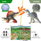 Fruse Jurassic Dinosaur Toys Figures,12 Pcs Realistic Large Dinosaur Figurines With Jumbo Play Mat & Information Dino Book,Educa