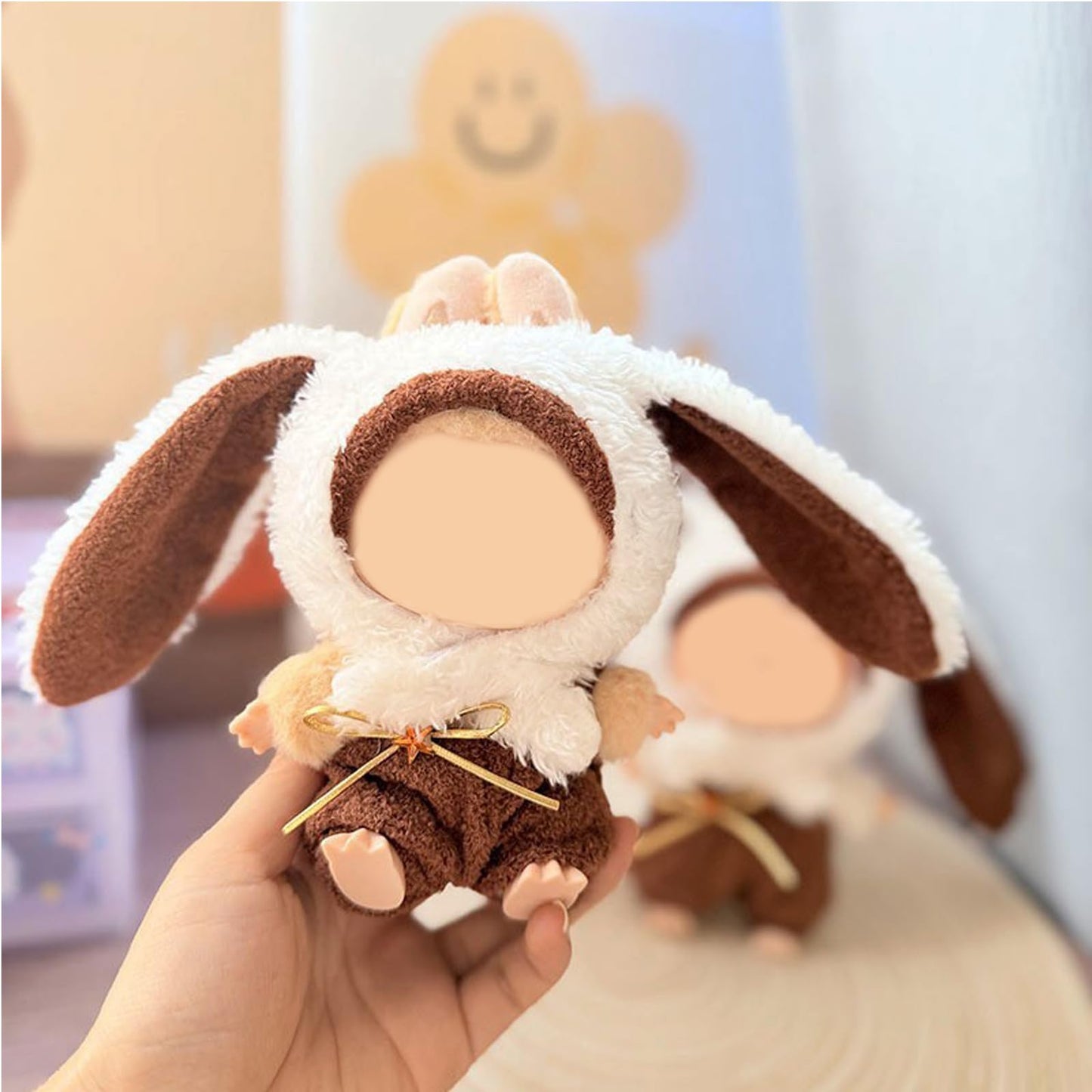 QIUTIMIY Clothes for Doll 17cm Doll Clothes 2-Piece-Set Doll Clothes enhanced Doll Outfit with Accessories-Birthday Headband+Overall(NO Doll Included)