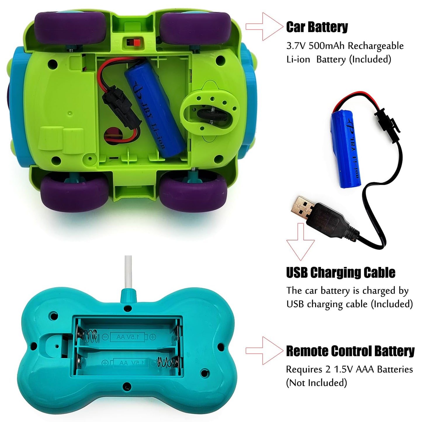 Tipmant Cute Rc Car Vehicle Radio Remote Control Dinosaur Dino Animal Baby Toddler Little Kids Birthday Gifts (Green)