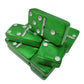Domino Double 6 Green Marbleized Tiles With Spinners, Jumbo Tournament Size In Black Elegant Velvet Bag