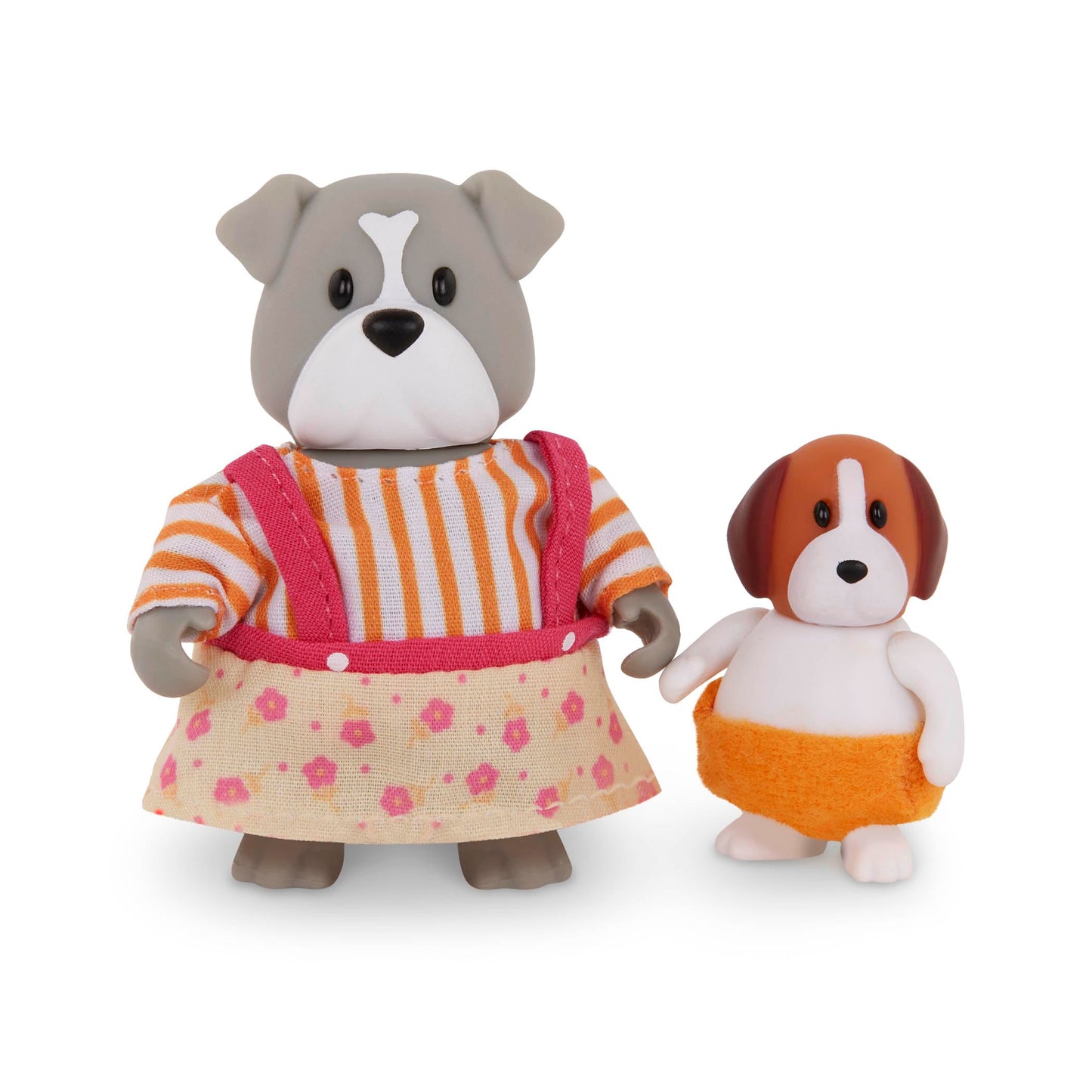 Li'l Woodzeez Dog Family Set of 7 Collectible Posable Figures – Non Flocked, Multicolor, Model WZ6792Z – Gift Toy for Kids Age 3+