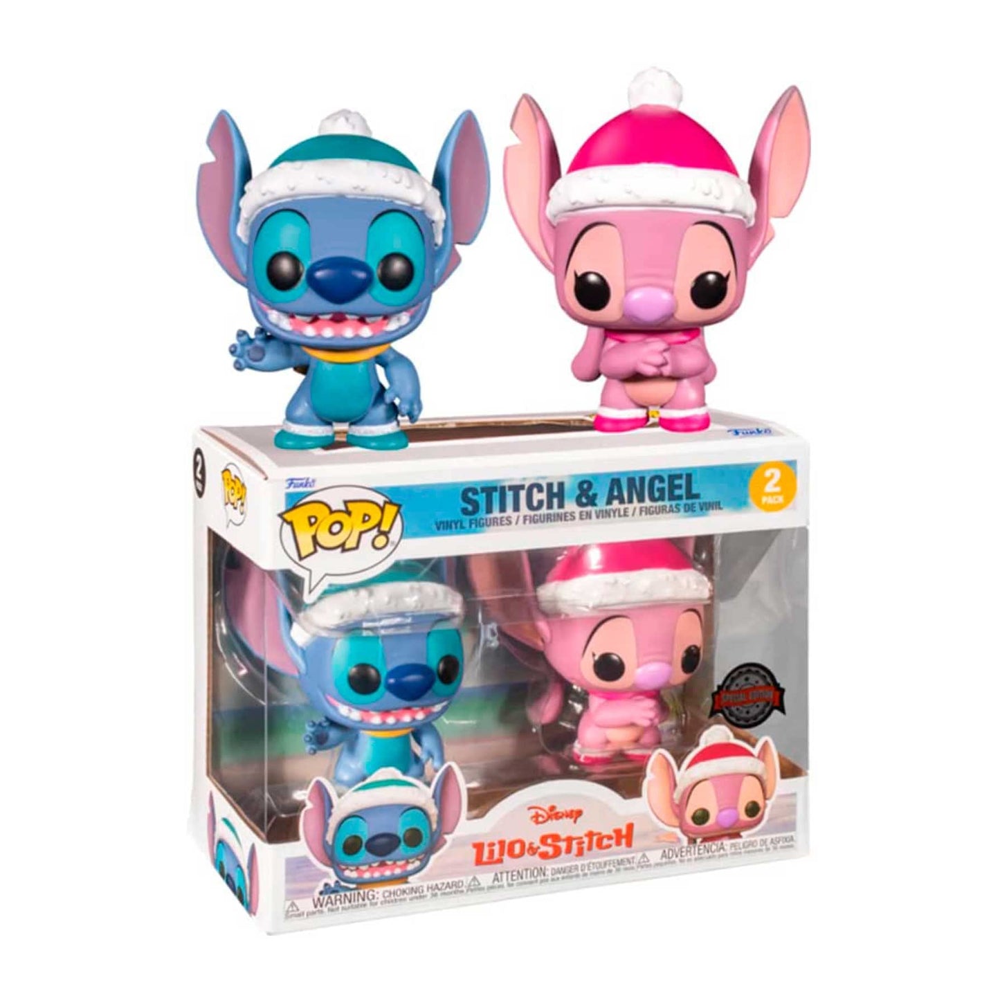 Funko Pop! 2 Pack - Stitch & Christmas Angel Special Edition, 4.5" Vinyl, Multicolored, Model 59181