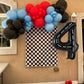 Race Car Number 4 Balloons,40 Inch Racing Car 4 Birthday Balloons Two Fast Balloon Race Track Black 4 Balloon Number For Cars Theme Birthday Party