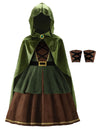 Relibeauty Archer Costume Girls Huntress Costume For Girls With Cape,Green 3T/100