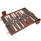 AMEROUS Backgn Set  15 Inches Classic Board Game with Leather Case  Folding Board  Gift Package  Portable Travel Strategy Backgn Game Set for mature-themeds  Kids (Medium  Brown)