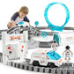 KIZJORYA Construction Race Track, Space Train Track Set, 205 PCS DIY Flexible Tracks Play Set for Boys 4-7 with Light up Space C