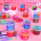 28 Pcs Valentines Day Gifts For Kids Classroom - Galaxy Slime With Valentines Day Cards For Kids School, Slime Stress Relief Fid