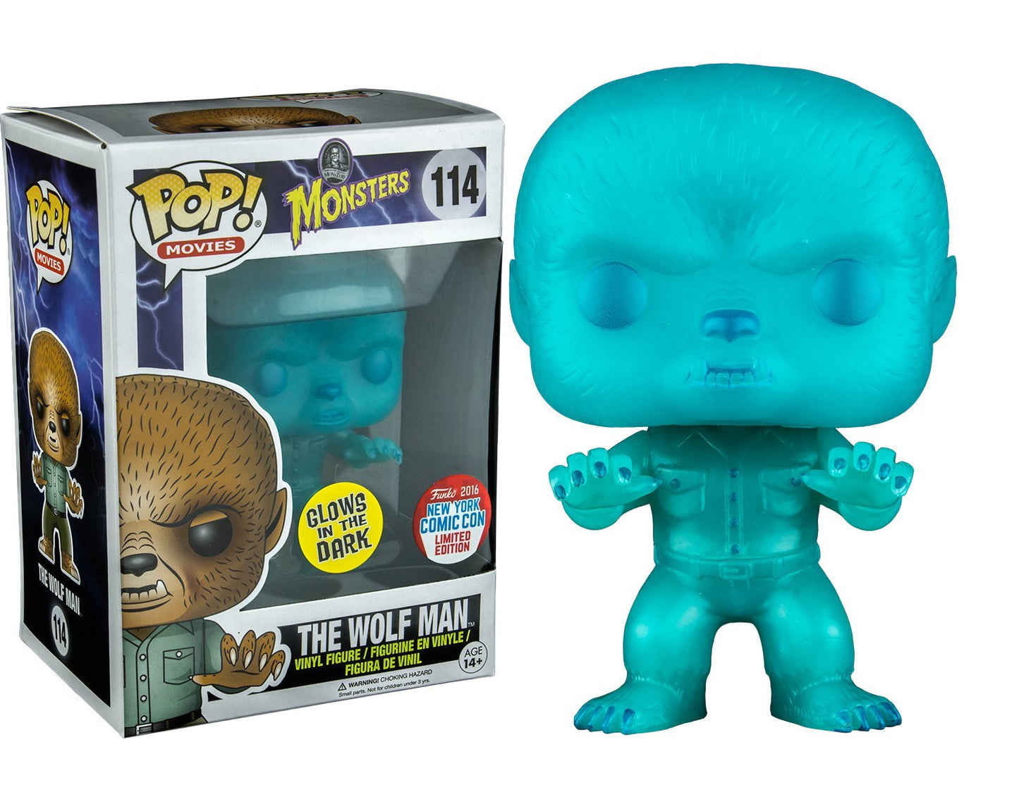 Funko 2016 Nycc Exclusive Pop! Movies Universal Monsters The Wolfman Glow In The Dark Toy Tokyo Limited Edition