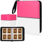 Collectible Trading Card Albums 4-Pocket Binder  400 Pockets Case Holder enhanced Zip PU Card Binder for TCG  Sports Cards (Pink & white)