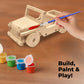 Kraftic Woodworking Kit - 6 DIY Carpentry Projects for Kids & Adults, Brown, Model DIY7