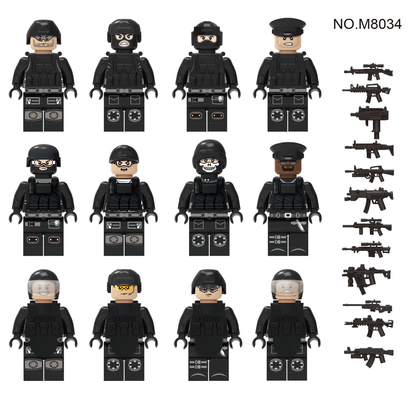 Toysvill SWAT Military Police Building Block Set for Kids | SUV + Soldiers Minifigures (22 PCS) with  and Accessories Gift