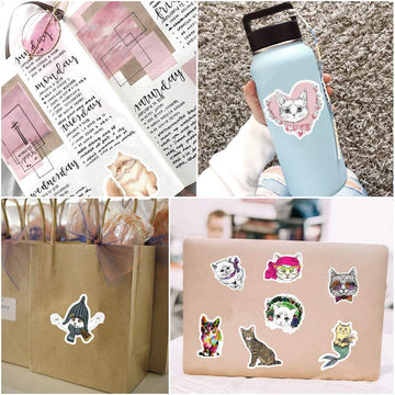 Cat Stickers For Laptop Cat Stickers For Water Bottles Waterproof Cute Cat Stickers Pack (50 Pcs)