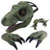 Maiwaput Dinosaur Mask Claws Toy, Elastic Dino Mask with 2 Claws Costume Party Dress Up, Movable Jaw Latex Mask Gift Toy for Kid