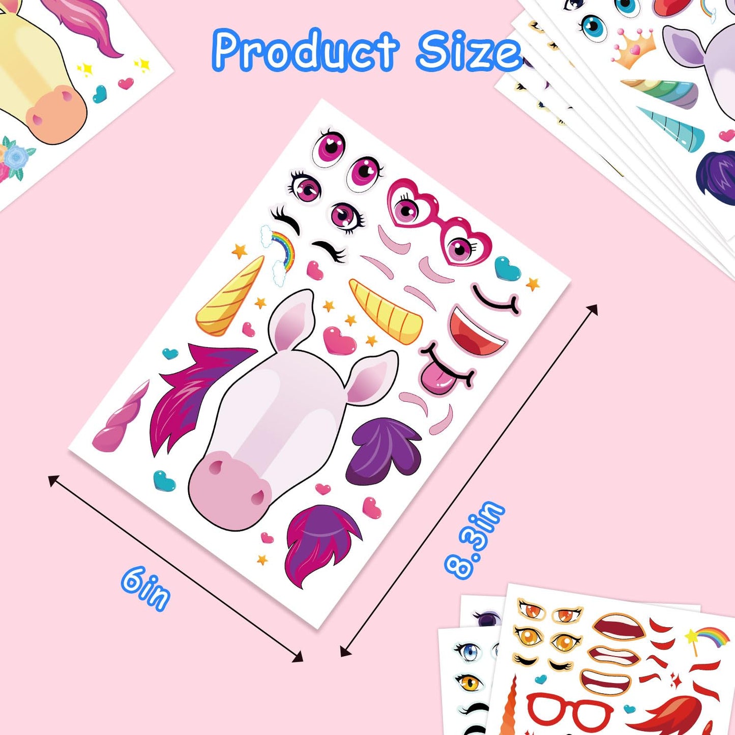 Aowplc Unicorn Stickers 42 Sheets Make Your Own Unicorn Stickers Fantasy Kids Unicorn Party Favors Supplies