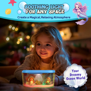 Mermaid Terrarium Kit Gifts For Kids - Diy Night Light Up With Remote - Sand Arts And Crafts For Girls Ages 4 5 6 7 8-12 + Year