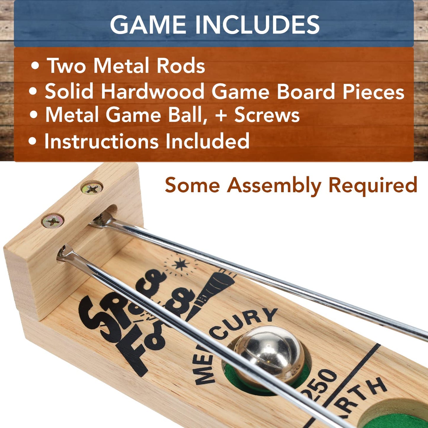 WE Games Shoot The Moon Solid Wood Board Game - 20 in., Natural Finish, Model 49-7028