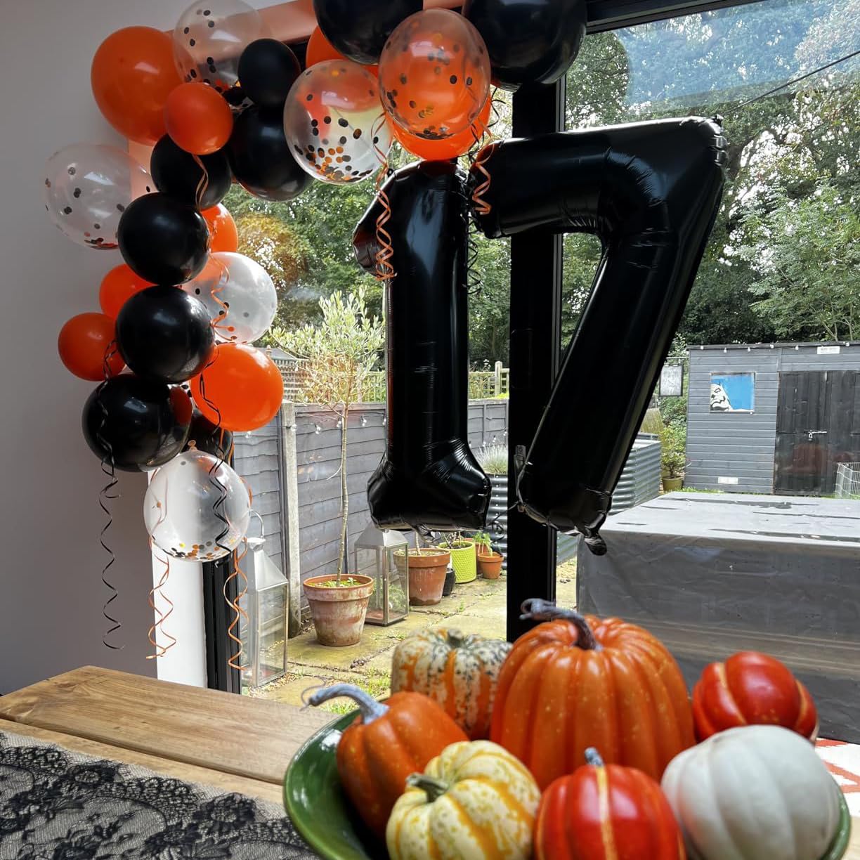 Paticool 40 Inch Black Number Balloon 7, Large Number Foil Balloons Mylar For Girl Boy Birthday Party Celebration Decorations Su